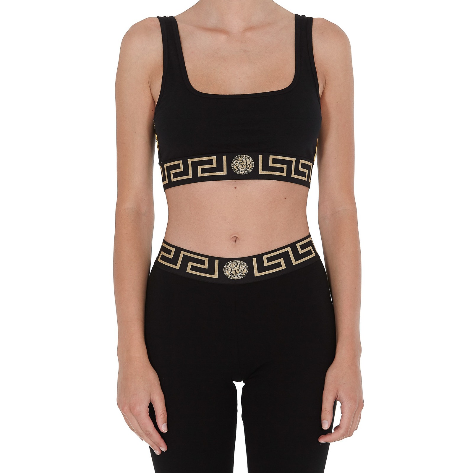 Versace Greca Border Sports Bra Black Women's Size 1
